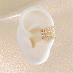 EARCUFF QUADRUPLE BOW ZIRCON PEARL
