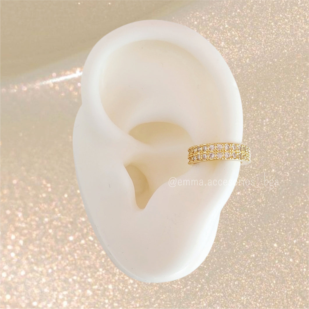 EARCUFF DOUBLE BOW ZIRCON