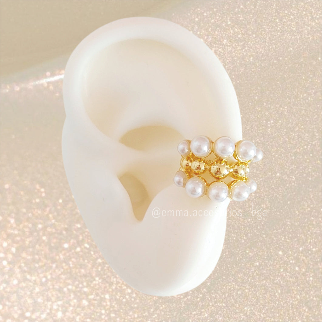 EARCUFF TRIPLE SPHERE 2PEARL