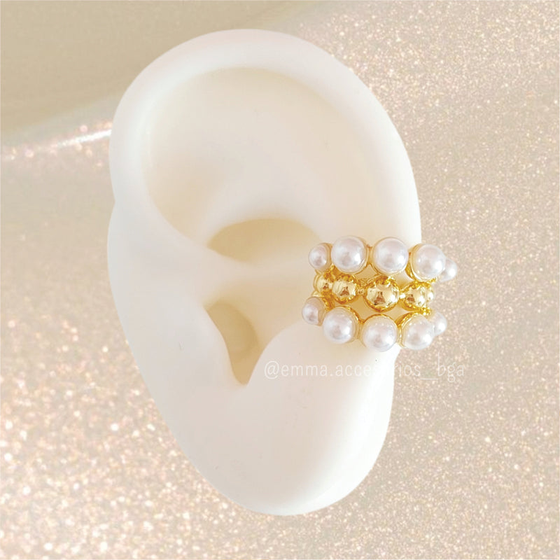 EARCUFF TRIPLE SPHERE PEARL