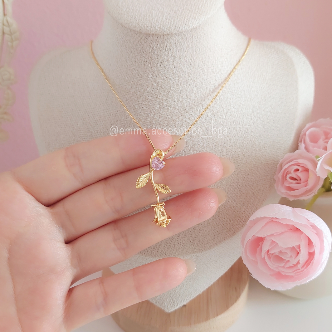 CADENA HEART ROSE