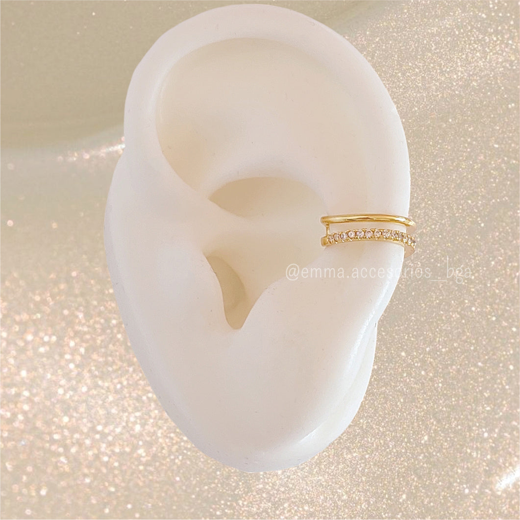 EARCUFF DOUBLE BOW ZIRCON 2