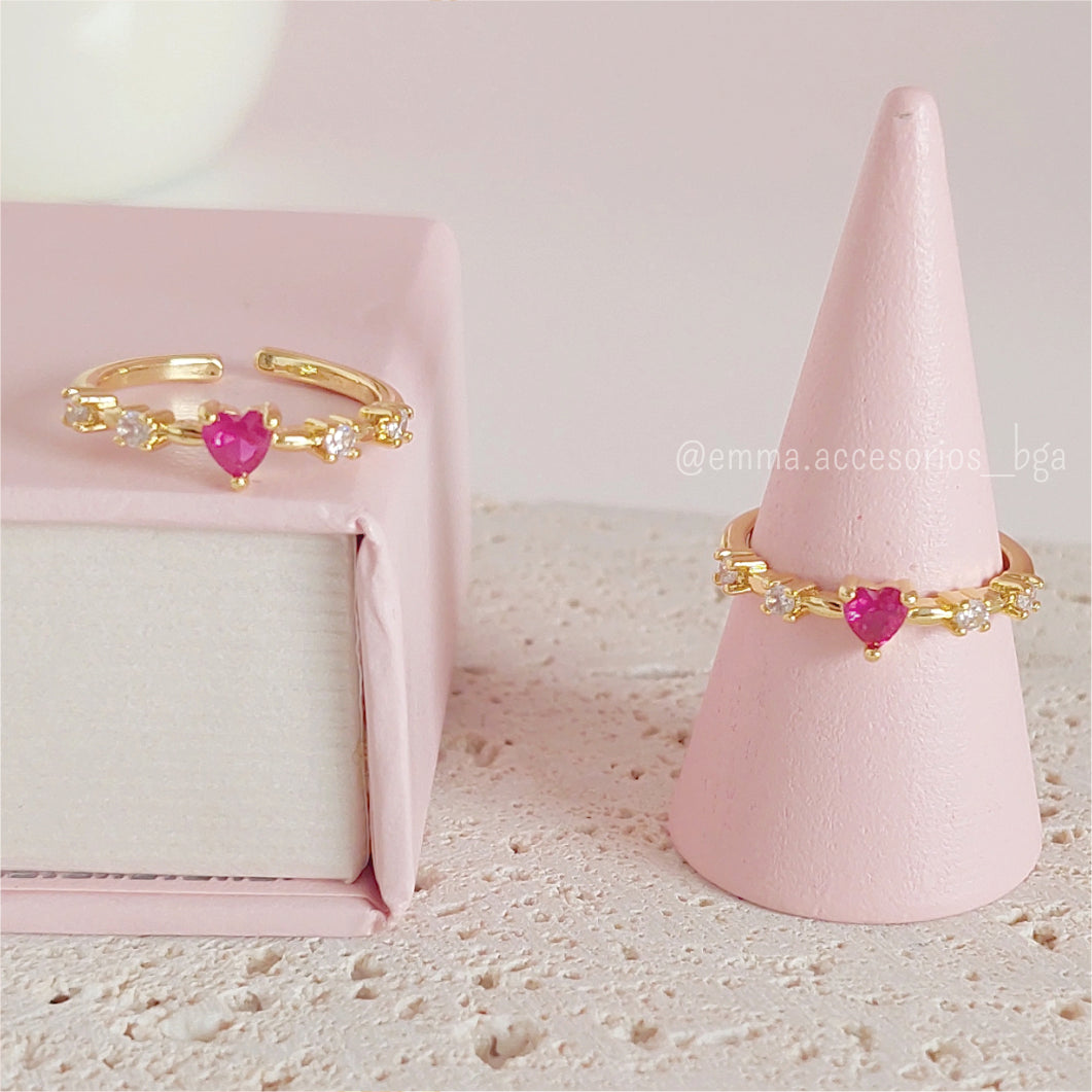 ANILLO HEART MINI FUCSIA