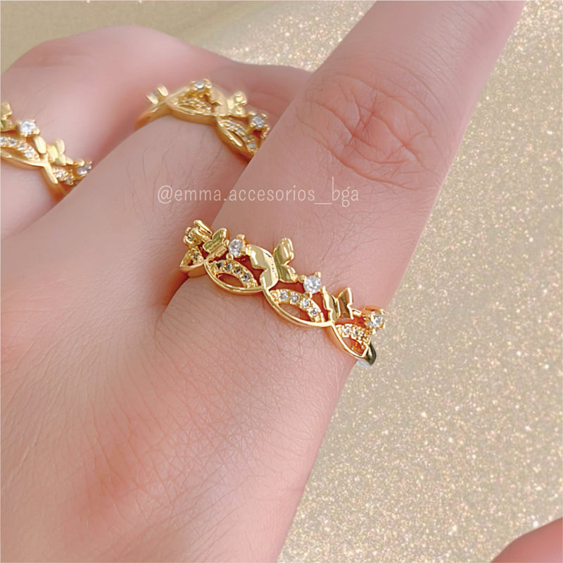 Anillo Curve Minimal Dorado Mini