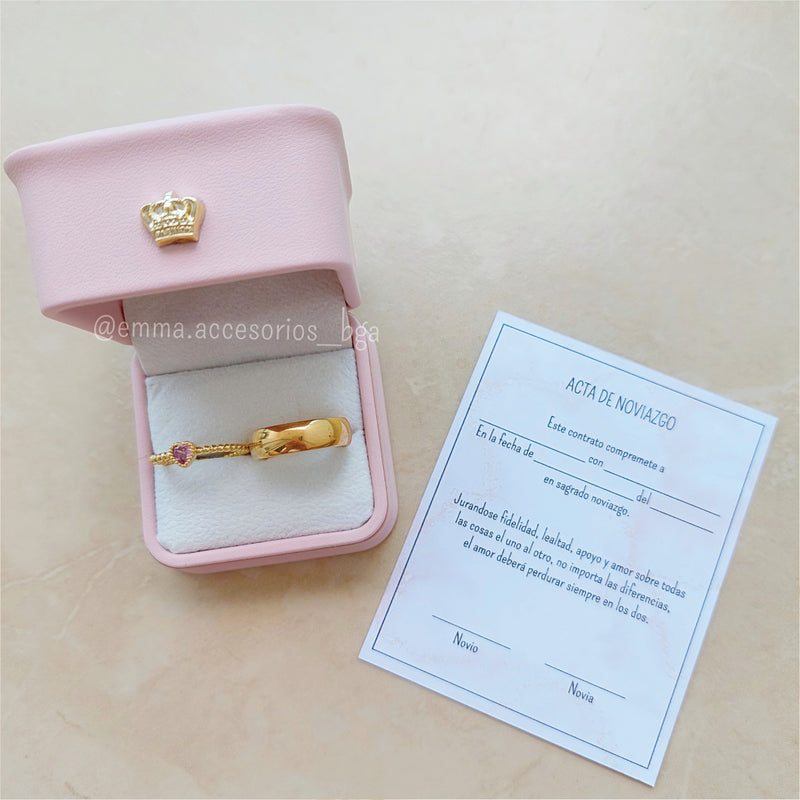 Anillo Promesa Amuleto Minimal Dorado