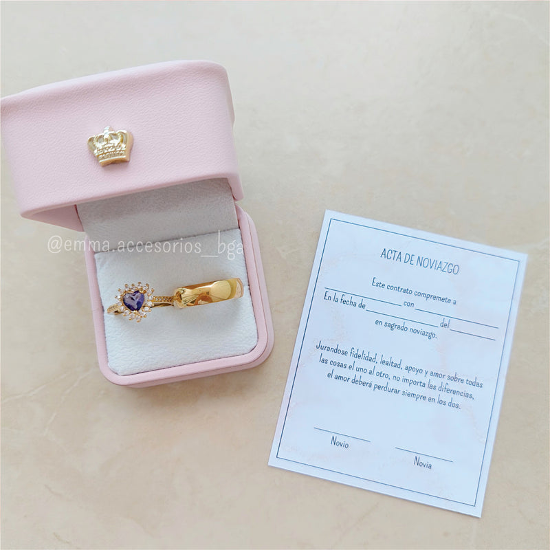 Anillo Promesa Mar Minimal Dorado