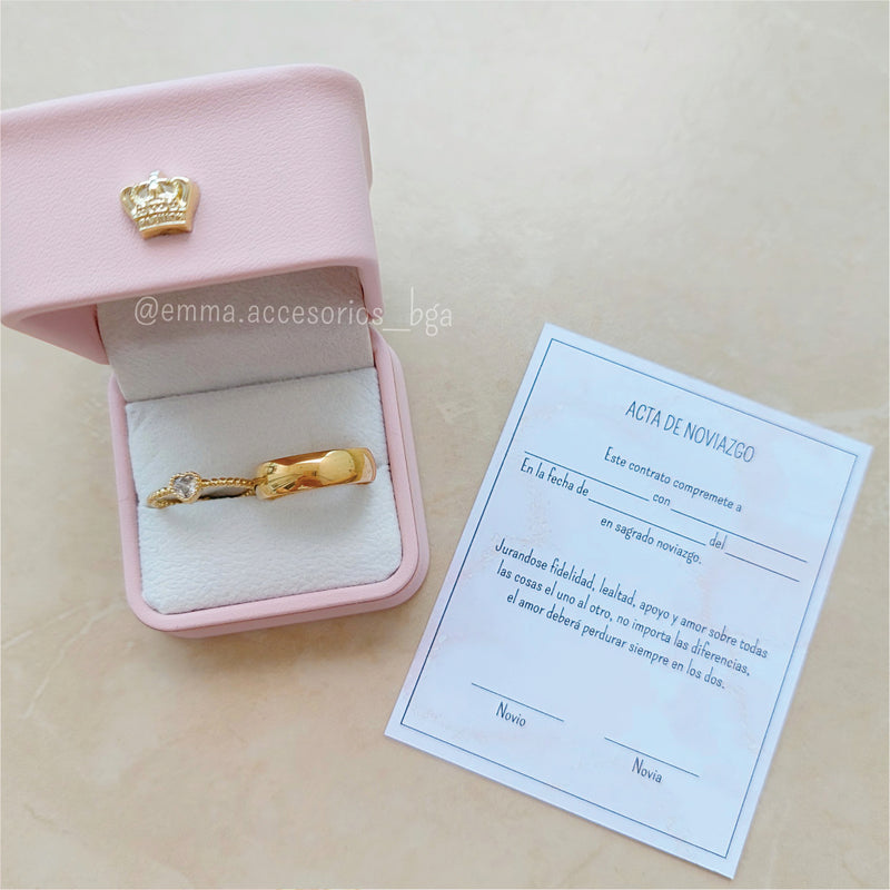 Anillo Promesa Nexo Minimal Dorado