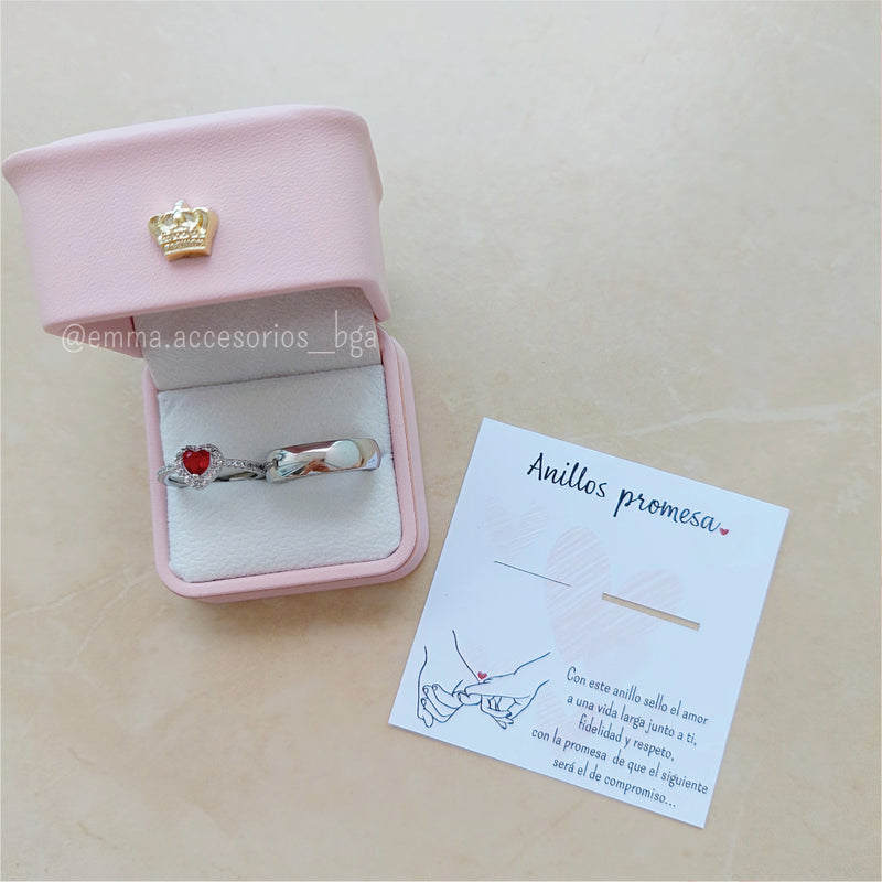 Anillo Promesa Eterno Minimal Plateado Duo
