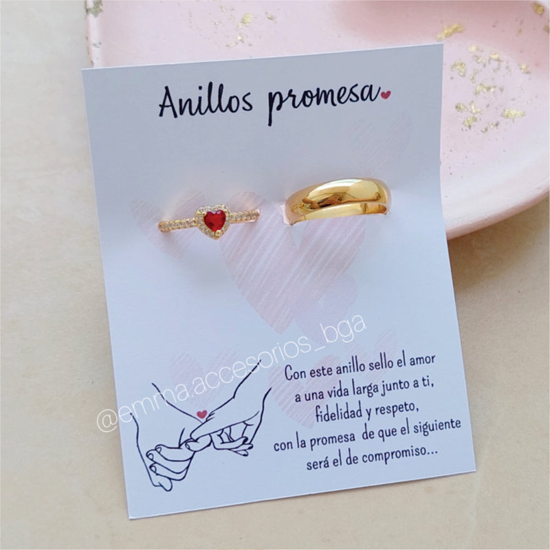 Anillo Promesa Encanto Minimal Dorado Nova