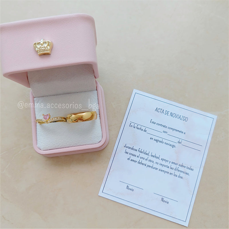 Anillo Promesa Eclipse Minimal Dorado Curve