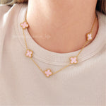 CHOKER TRÉBOL ROSA