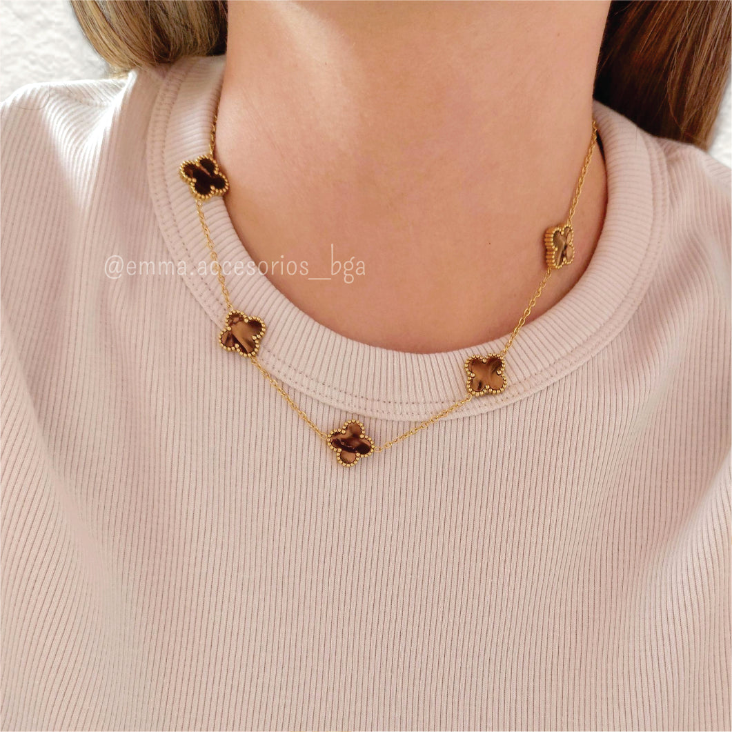 CHOKER TRÉBOL MARRÓN